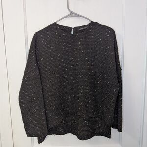 Zara black and gold tweed sweater sz.XS